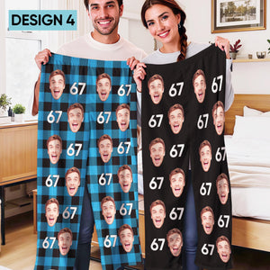 Personalized 67 Meme Pajamas, Custom Face Christmas Pajama Pants