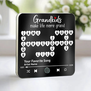 Grandkids Make Life More Grand - Personalized Music Fridge Magnet - Gift For Grandma, Mother's Day, Birthday Gift