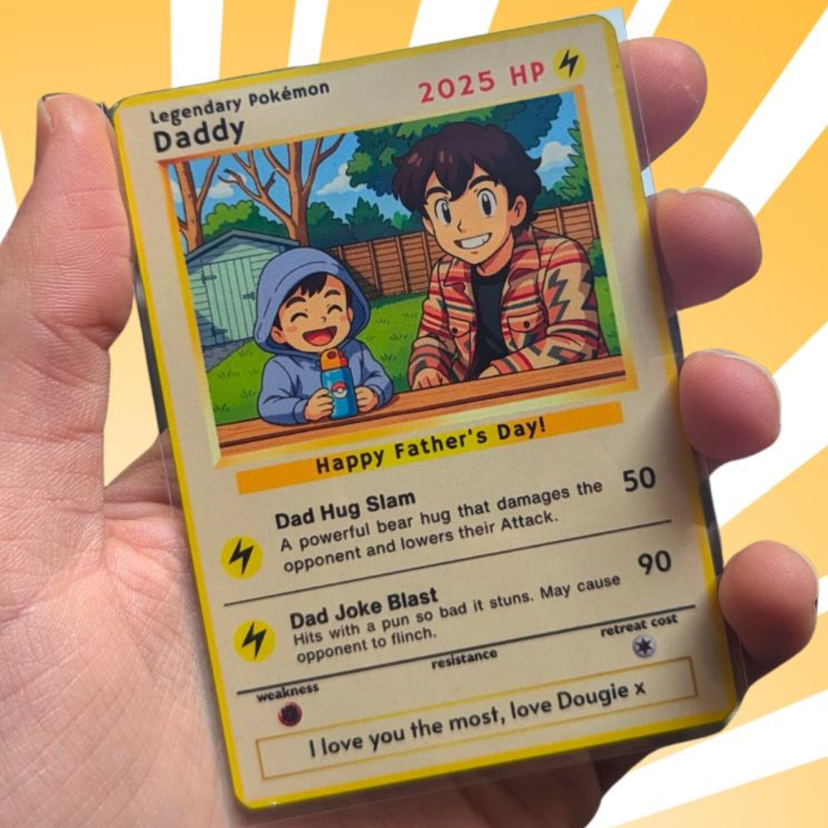 Custom PKM Trading Card, Personalized Custom Poke Card, PKM Card For Dad, Father's Day Gift
