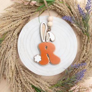 Personalized Bunny Letter Easter Basket Tag, Custom Wood Name Tag, Gift For Kid, Gift For Baby