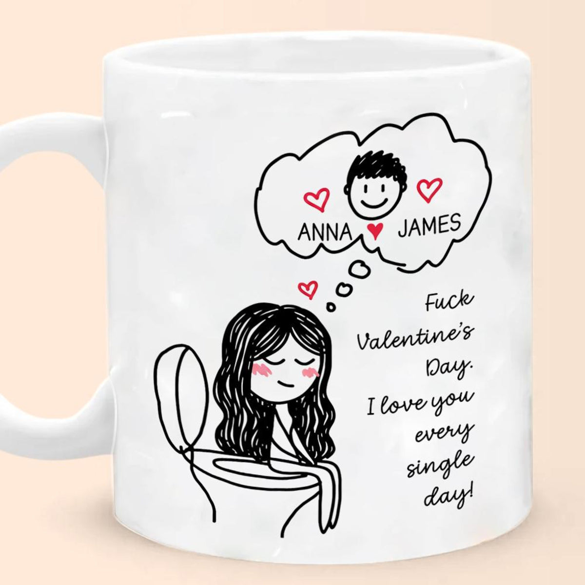 Funny Couple Mug Set, Custom Name Toilet Love Cups, I Love You Every Day Gift, Valentines Day Gift for Him Her, Personalized Mugs