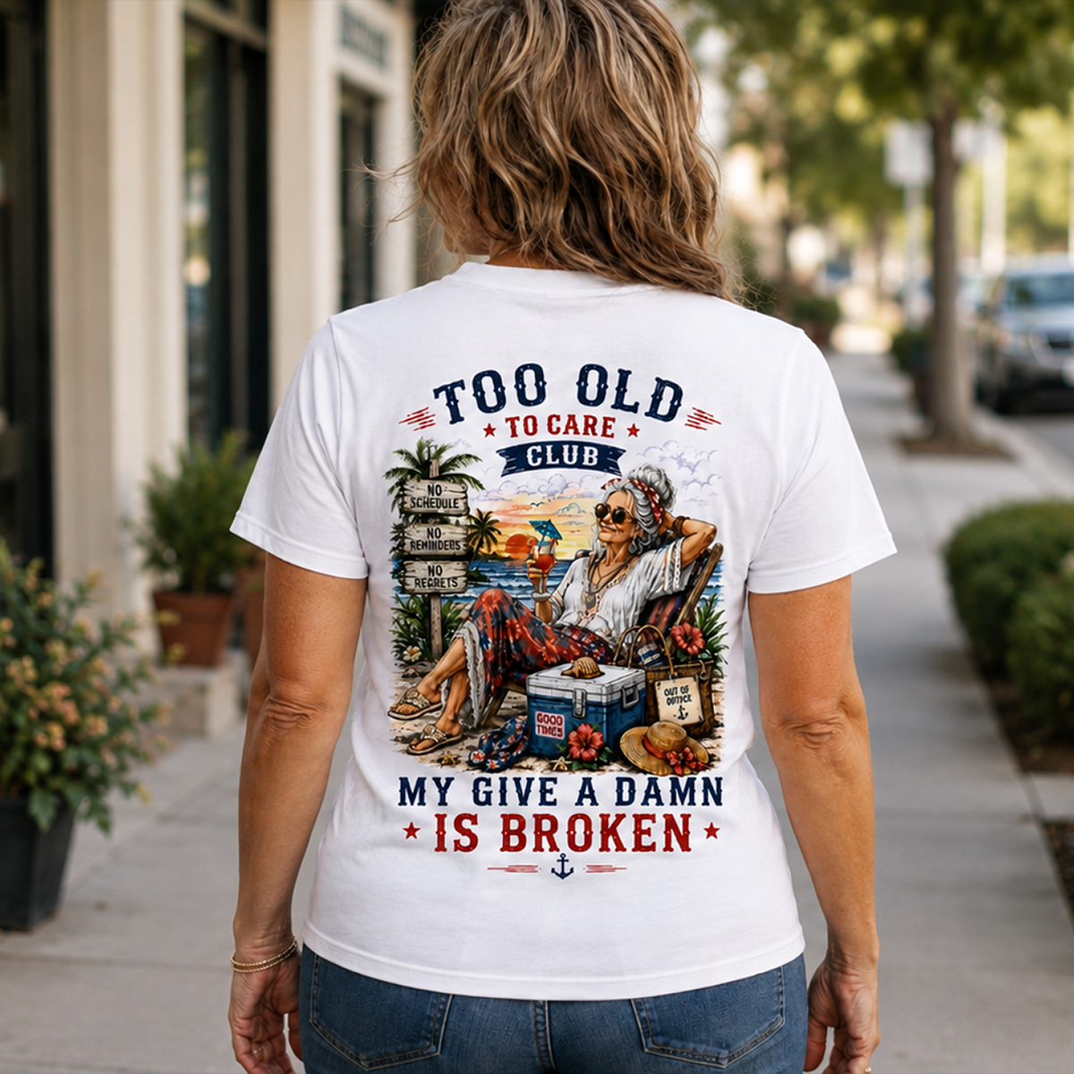 Too Old to Care Club My Give A Damn Is Broken - Personalized T-shirt