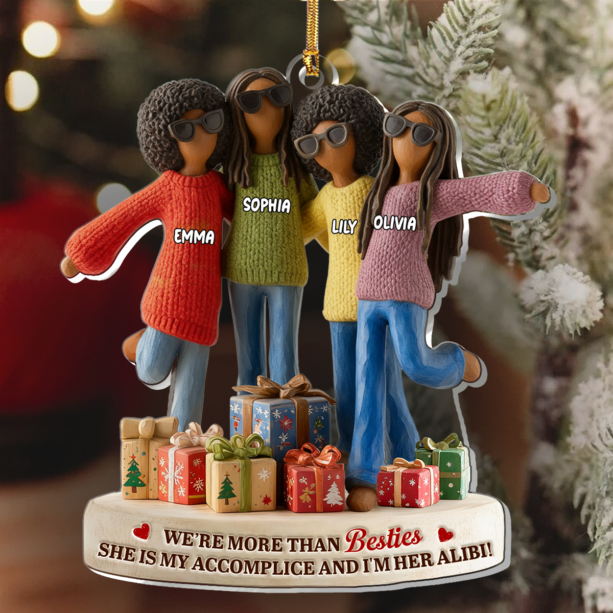We Are More Than Besties - Personalized Acrylic Ornament - Christmas Gift For Besties, Friends