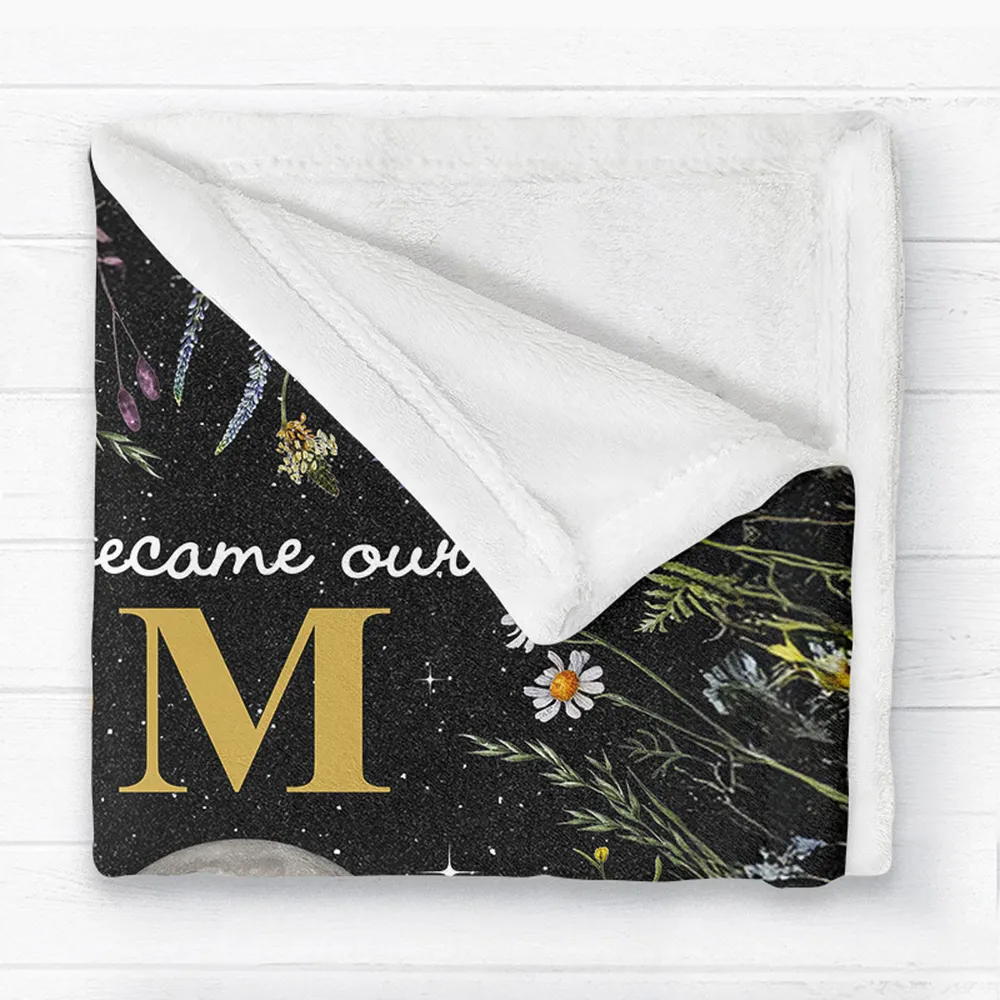 The Day You Became My Mom Custom Moon Phase - Personalized Blanket - Gift For Mom, Mother's Day, Birthday Gift
