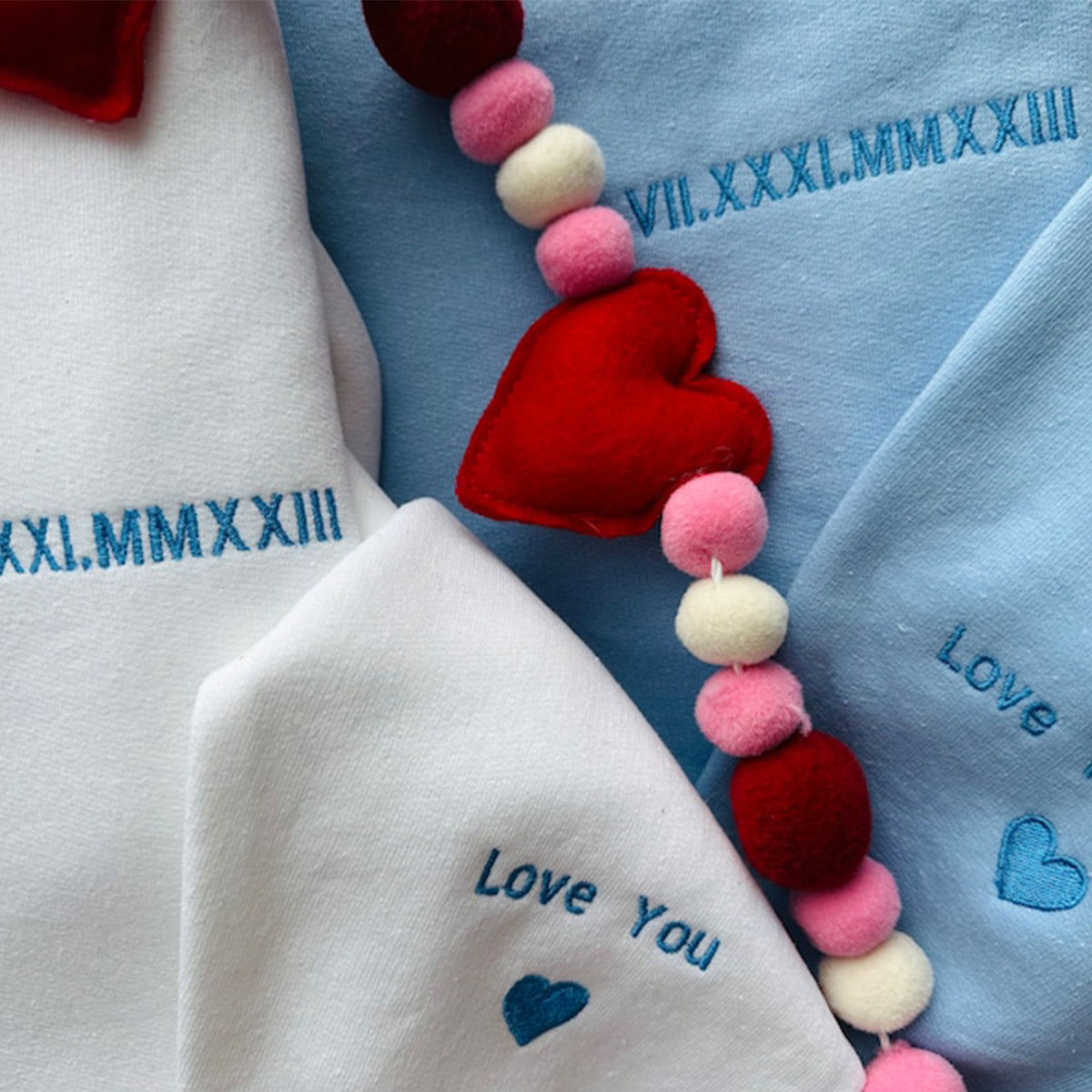 Personalized Roman Numeral Date and Initial Perfect for Couple's Anniversary Embroidered Shirt