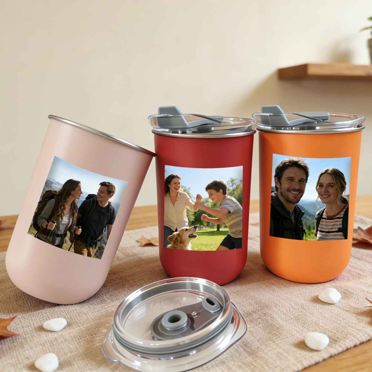 Personalized Photo Tumbler, Custom Coffee Cup, 10oz Work Desk, Daily Use Gift