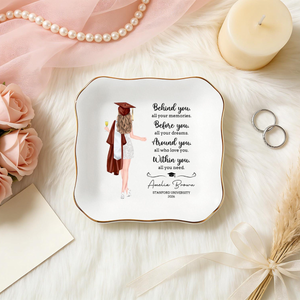 Personalized Graduation Jewelry Dish, Ceramic Graduation Ring Holder, Trinket Tray For Daughter, Custom Graduation Gift For Her, Class of 2026