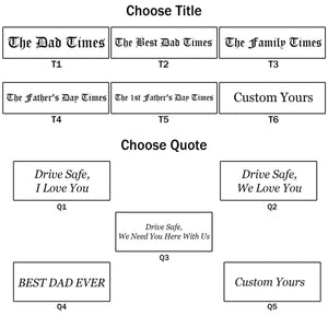 Father's Day Gifts, The Dad Times Drive Safe, Daddy We Love You - Personalized Car Visor Clip