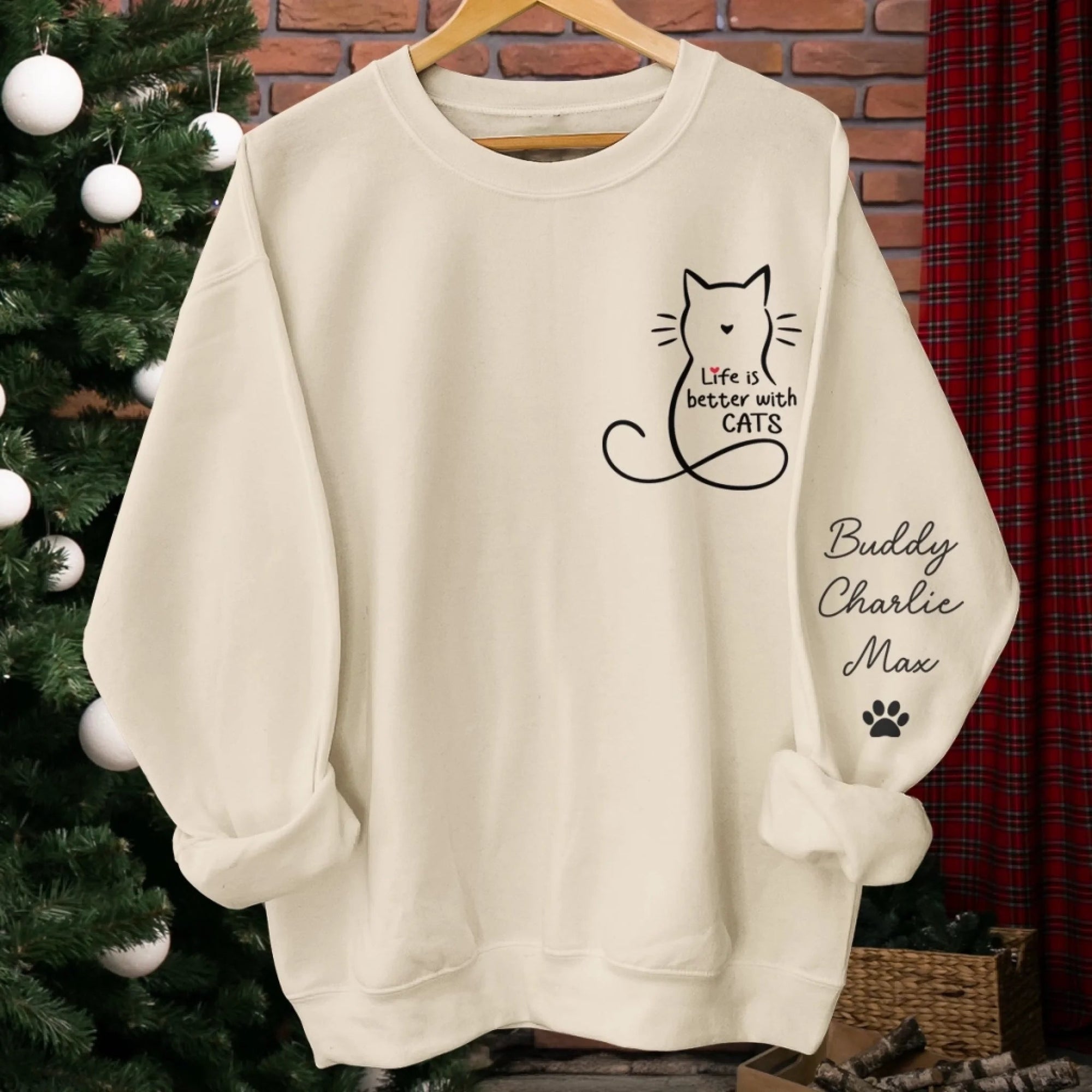 Life Is Better With Cats - Personalized Sweatshirt - Gift For Cat Lovers, Cat Owner