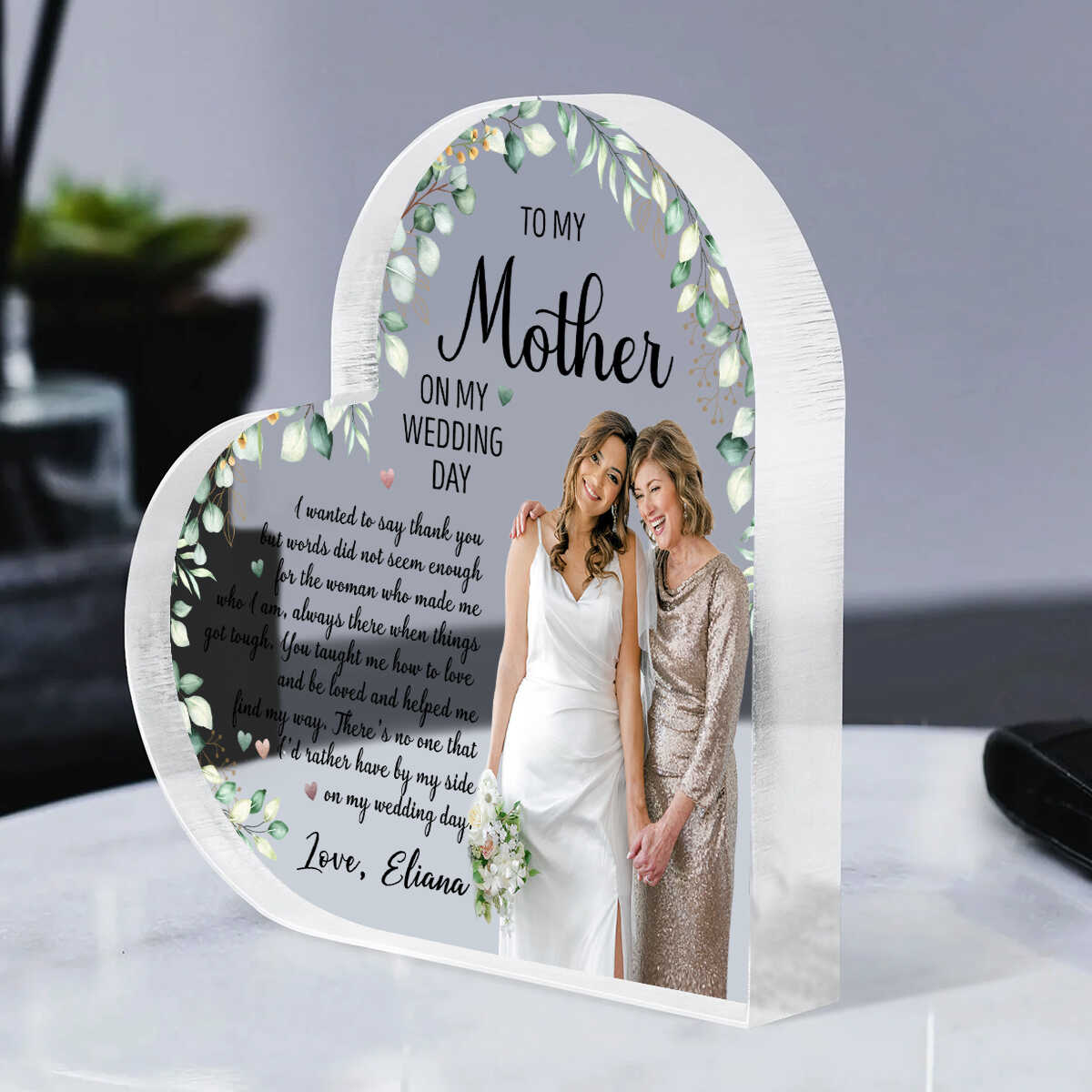 To My Mother I Wanted To Say Thank You - Personalized Acrylic Plaque - Gift For Mom On Wedding Day
