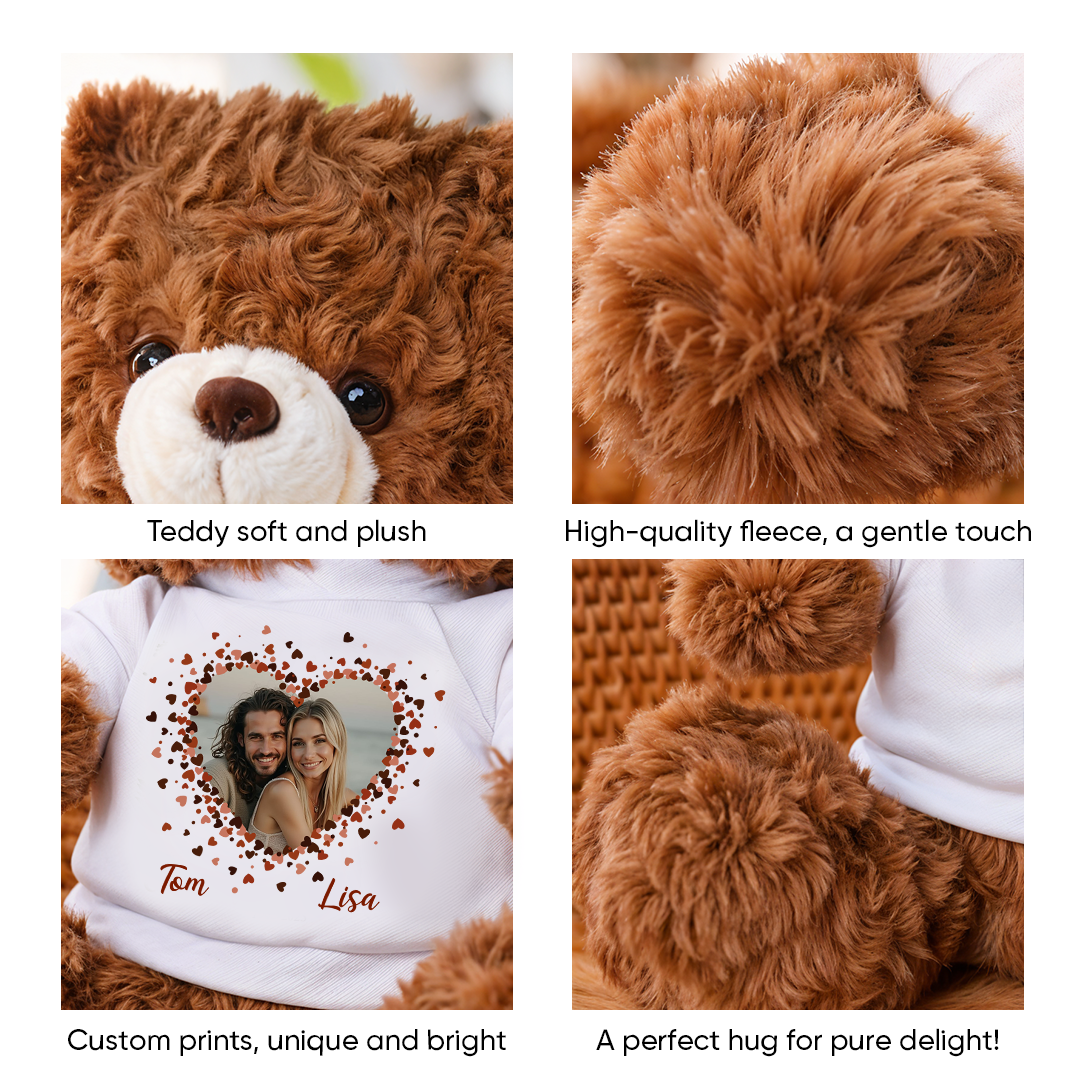 I Met You I Liked You - Custom Couple Photo and Name - Personalized Teddy Bear
