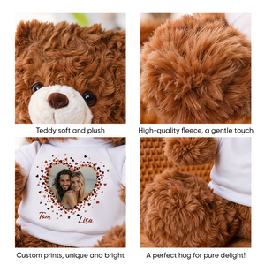 I Met You I Liked You - Custom Couple Photo and Name - Personalized Teddy Bear