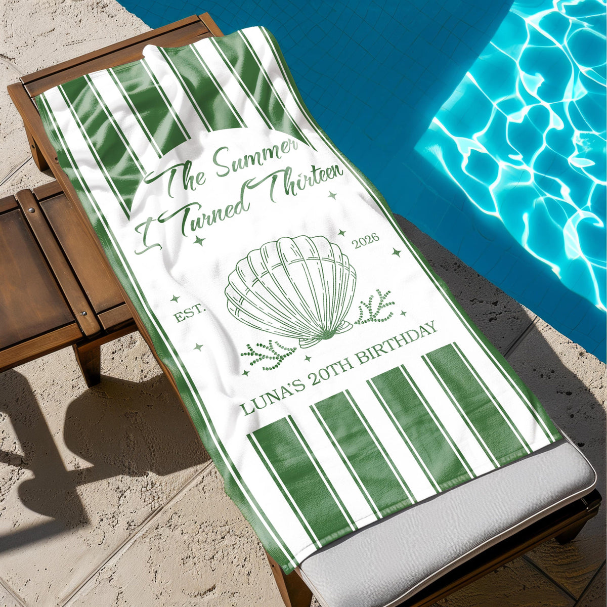 Custom The Summer I Turned Birthday Beach Towel, Birthday Party Beach Towels, Summer 20th 30th 40th Birthday Gift, Bachelorette Towels
