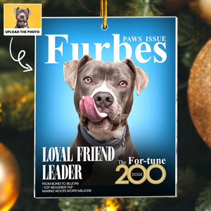 Personalized Pet Christmas Ornament, Custom Furbes Pets Magazine Ornament, Personalized Dog Photo Ornament, Pet Lovers, Christmas Gifts