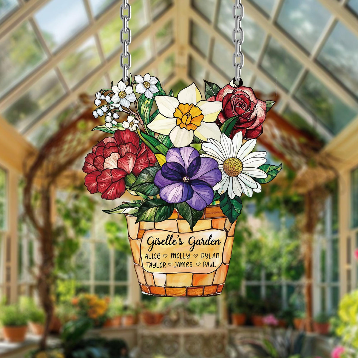 Custom Flowers Garden Sign, Personalized gifts, Personalized Mom s Garden Gift, Livingroom Decor, Flower Decoration Gift