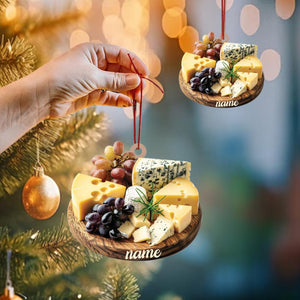Personalized 2D Flat Cheese Board Ornament, Cheese Board Christmas Ornament, Cheese Lovers Ornament, Cheese Ornament Decor