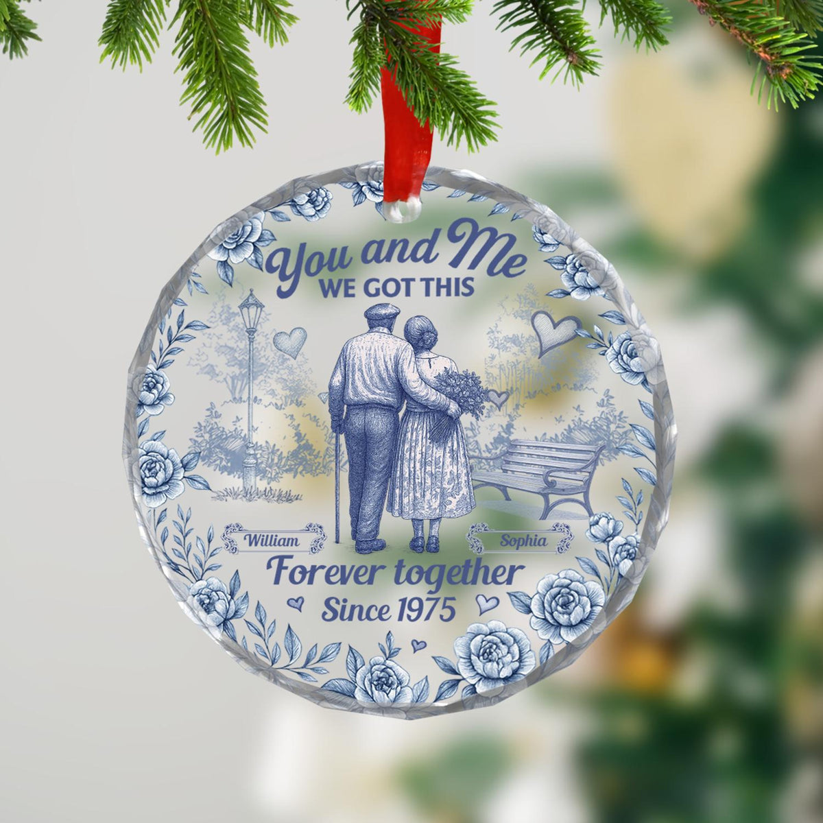 You and Me, We Got This - Personalized Crystal Ornament - Anniversary Keepsake, Christmas Gift For Couple