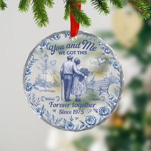 You and Me, We Got This - Personalized Crystal Ornament - Anniversary Keepsake, Christmas Gift For Couple