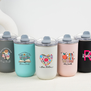 Personalised Teacher Tumbler with Name, Custom Wine Cup, Insulated Travel Mug, Iced Coffee Cup, Thank You Gift, Teacher Appreciation Gift