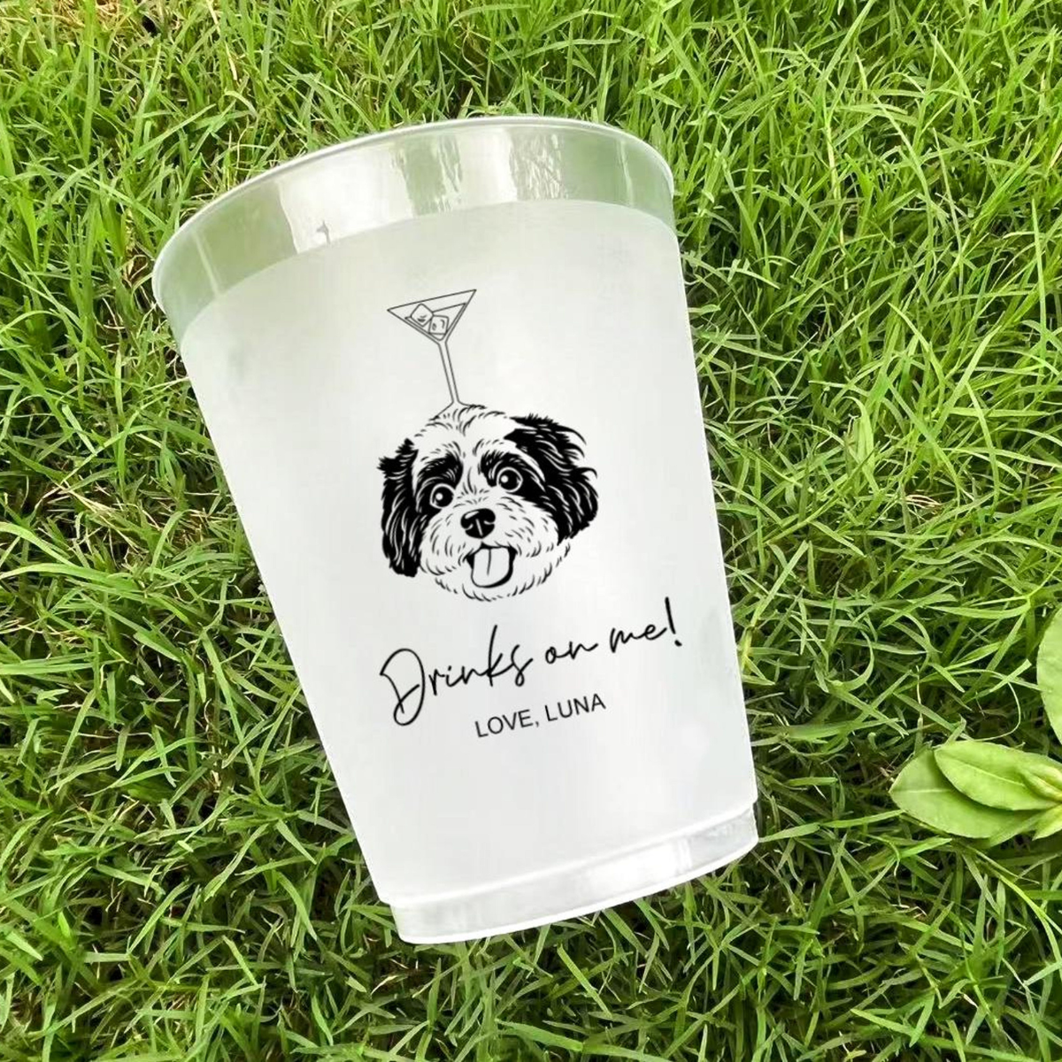 Custom Wedding Frosted Cups, Wedding Reception Favors, Modern Wedding Decor, Minimalist Wedding, Engagement Party, Wedding Monogram Cups