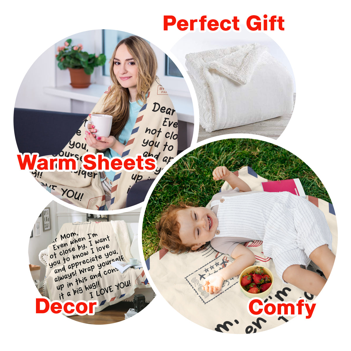 Throw Blankets Anniversary Birthday Gift for Mom from Daughter Son, Dear Mom Blanket for Mother's Day, Super Soft Flannel Throw Blankets for Christmas Mother's Day for Bed Couch