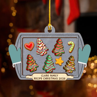 Recipe For Christmas Cookies Tray - Personalized Acrylic Ornament - Christmas Gift For Family