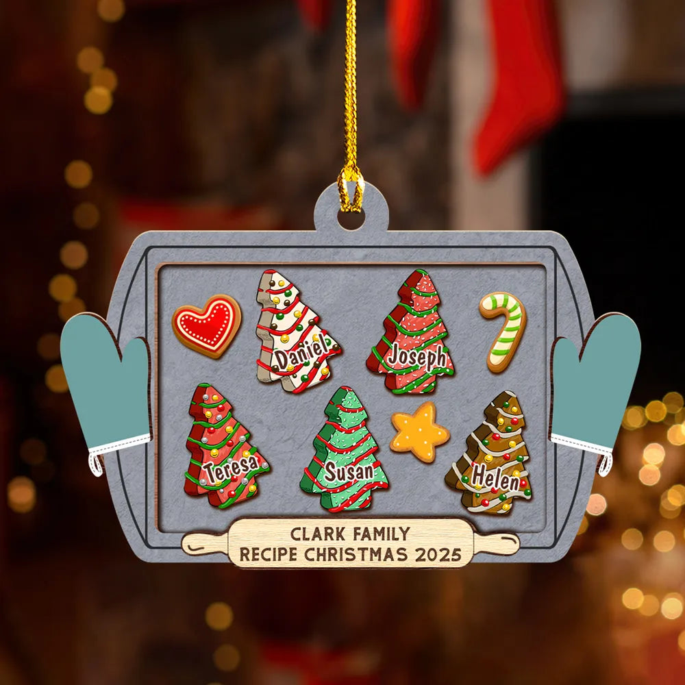 Recipe For Christmas Cookies Tray - Personalized Acrylic Ornament - Christmas Gift For Family