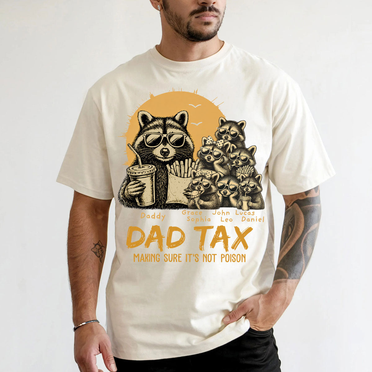 Personalized Dad Tax T-Shirt Father's Day Gifts for Dad Funny Papa Tshirt Cool Daddy