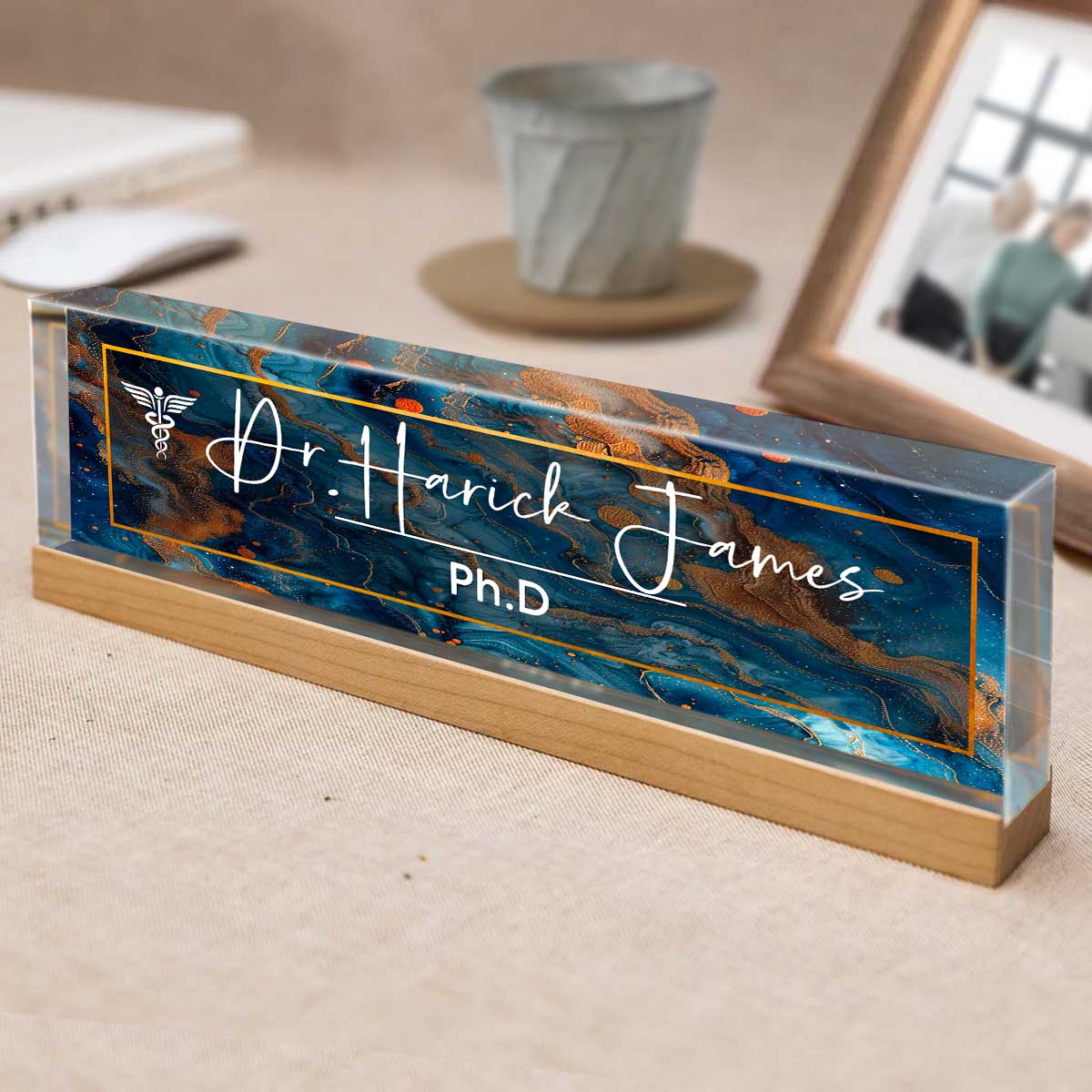 Personalized Doctor Acrylic Desk Name Plate, Desk Name Plate for Doctor, Personalized Doctor Gift, Custom Doctor Name Desk Plaque, Ph.D Gift
