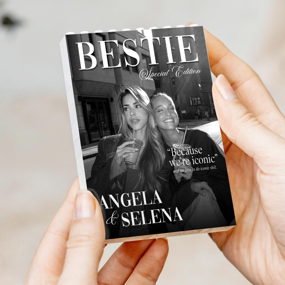 Custom Best Friend Magazine Building Block, Birthday For Her, Friendship Keepsake, Building Brick Photo Puzzle, Gift for BFF