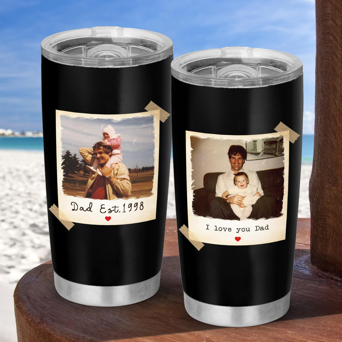 Custom Dad And Kids Photo Tumbler, Fathers Day Gift For Dad, Personalized Tumbler With Picture, New Dad Gift, Grandpa Gift, Gift For Papa