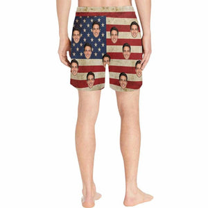 Custom Face 250th Anniversary Swim Trunks Personalized Photo Men Beach Shorts