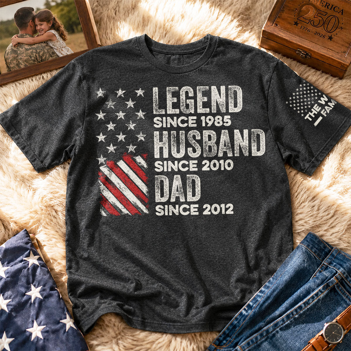Legend Husband Dad And Grandpa - Custom Family Name Personalized T-shirt