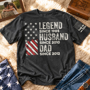 Legend Husband Dad And Grandpa - Custom Family Name Personalized T-shirt