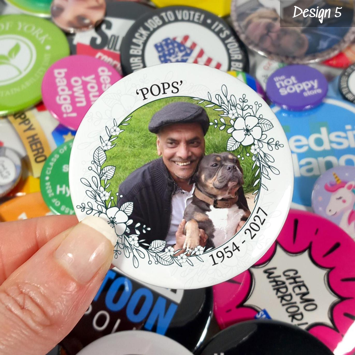 Memorial Funeral Remembrance Button Pin Badge, Loving Memorial Gift