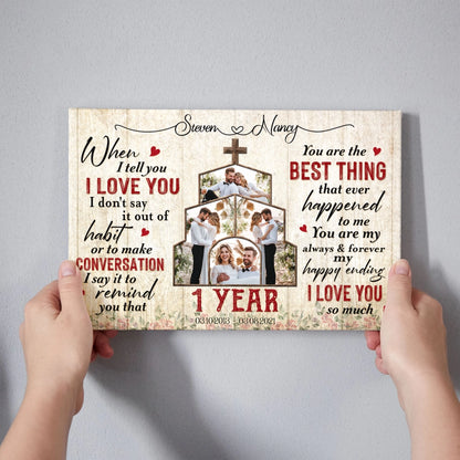 You Are The Best Thing That Ever Happened To Me, Happy Wedding Anniversary Gifts, Marriage Gifts, Personalized Canvas For Couple