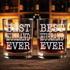 Best Husband Ever Whiskey Glass, Gift For Husband