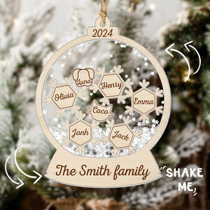 Christmas Family Snow Globe - Personalized 4D Shaker Ornament - Christmas Gift For Family