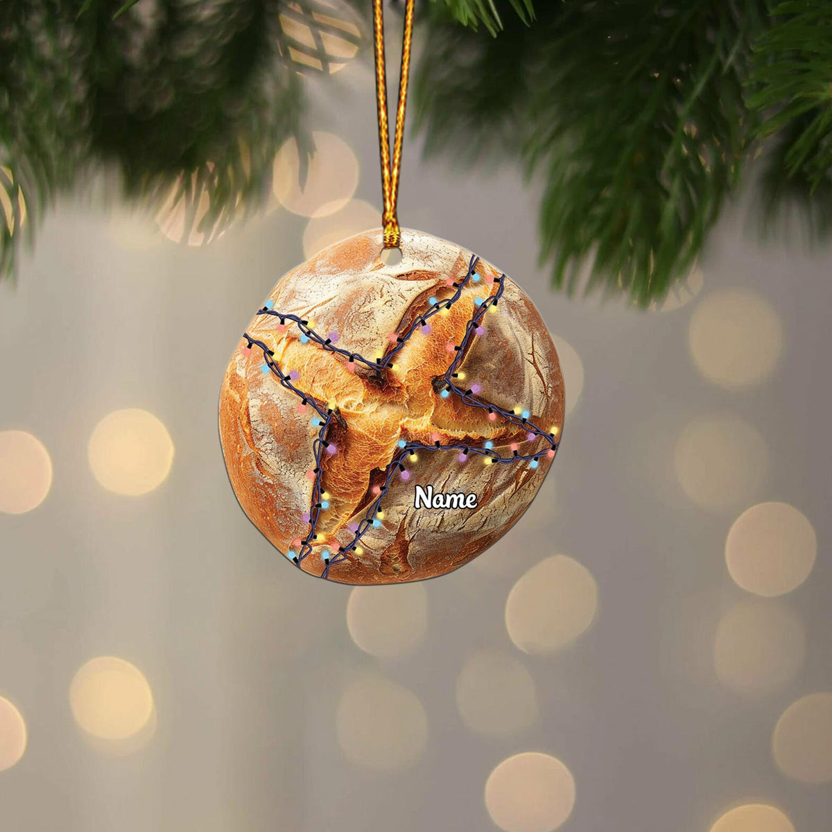 Personalized Sourdough Ornament, Sourdough Bread Christmas Ornament, Bakery Ornament Decor, Baking Ornament, Baker Ornament