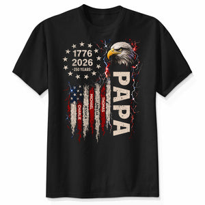 Patriotic Eagle Grandpa USA 250th Anniversary - Personalized Shirt - Father's Day Gift for Dad, Grandpa, Husband