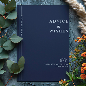 Advice & Wishes Graduation Book - Class of 2026 - Personalized Graduate Guest Book - His or Her Memory Keepsake