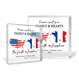 Personalized Host Family Acrylic Block, Custom Country Map, Exchange Student Gifts, Travel Memory Keepsake, Long Distance Gifts