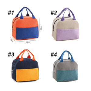 Personalized Corduroy Embroidered Lunch Bag, Custom Embroidered Lunch Bag, Reusable Lunch Bag, Custom Lunch Bag, Children's Lunch Bag