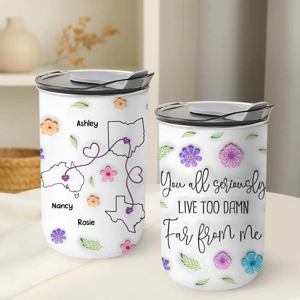 I Wish You Lived Much Closer - Personalized Tumbler 10oz - Long Distance Gift For Friends, Family, Cousins