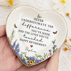Never Underestimate The Difference You've Made - Personalized Ring Dish