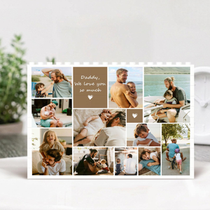 Custom Photo Collage Dad And Kids Building Blocks, Gift for Dad, Best Dad Gift, Fathers Day Picture Collage, Gift For Husband, Birthday Gift