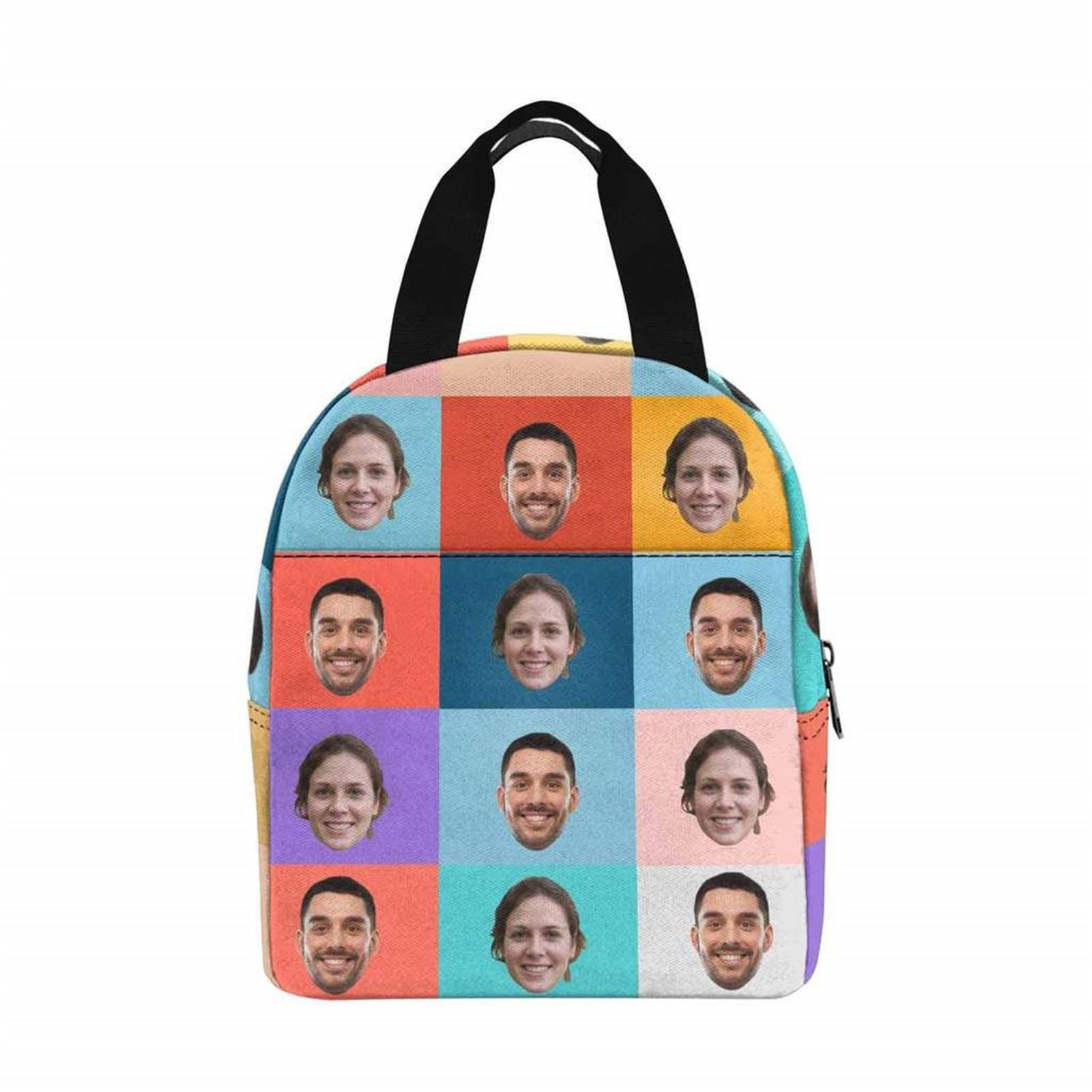 Custom Face Lunch Bag, Personalized Photo Lunch Bag with Pockets, Back to School Gift for Children