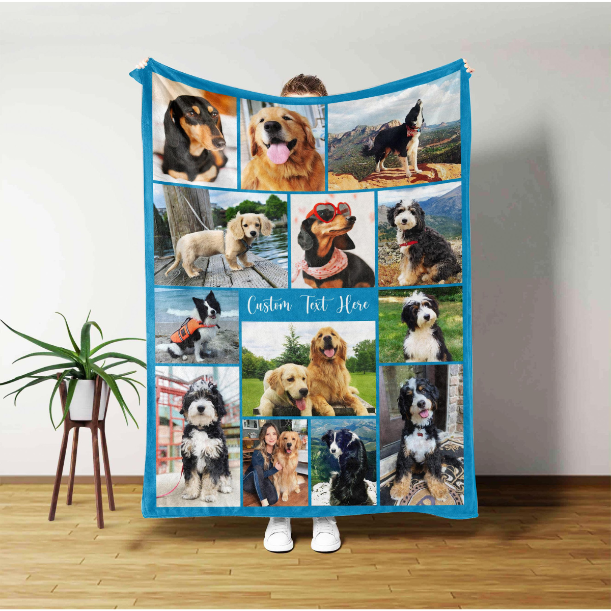Personalized Photo Blanket, Photo Blanket with Text, Memorial Blanket, Friend Birthday Wedding Anniversary Couple Gift, Gift for Her Pet Blanket