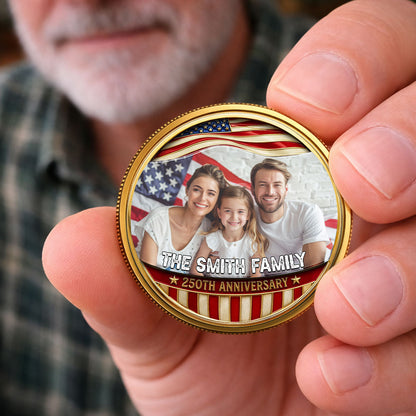 America 250 Legacy Family - Personalized Commemorative Keepsake Coin - Patriotic Gift, 4th Of July Gift For Family