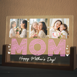 Mom I Love You With All My Heart - Personalized Desk Name Plate - Gift For Mom, Mother's Day Gift